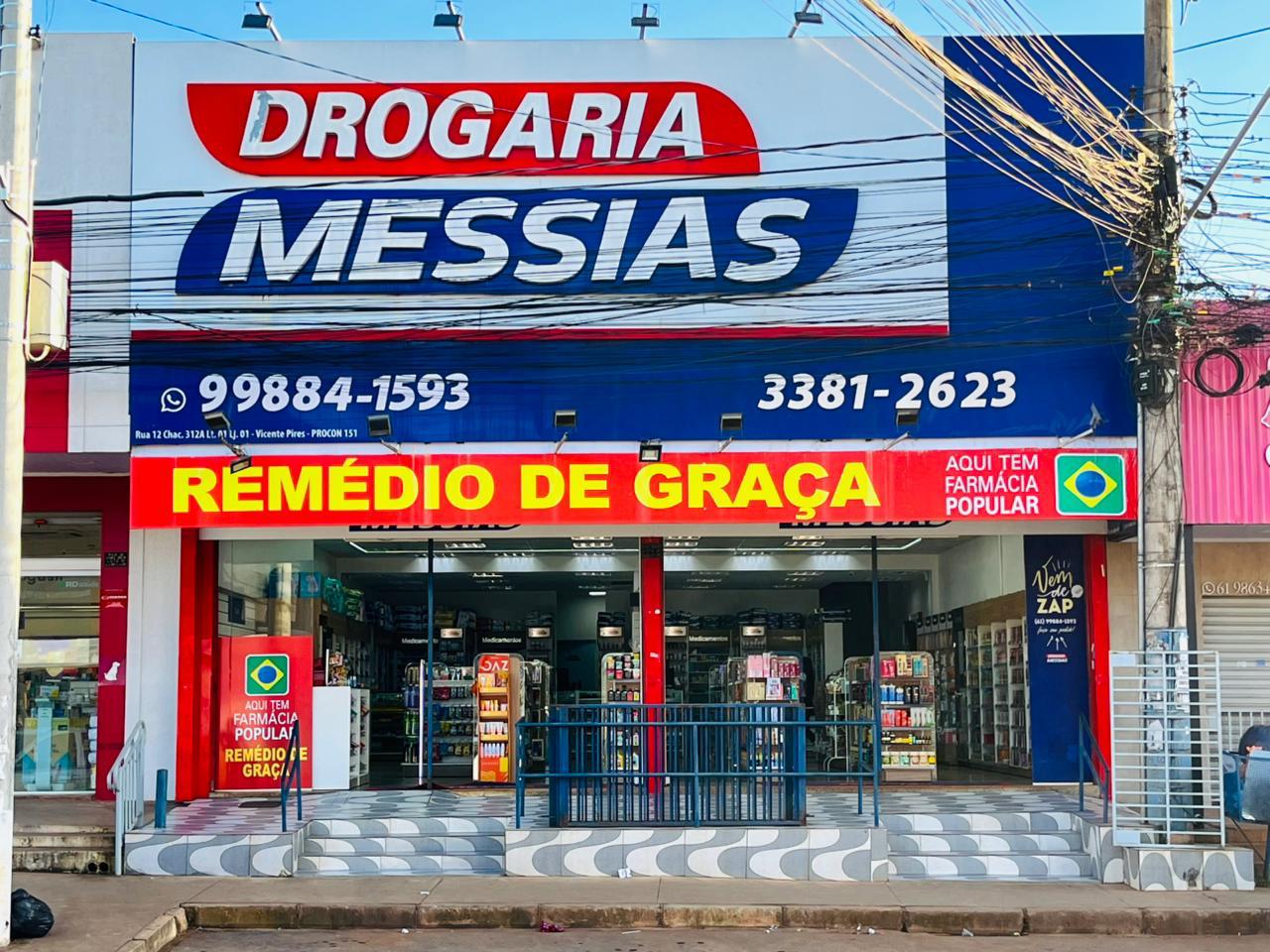 Fachada da Drogaria Messias